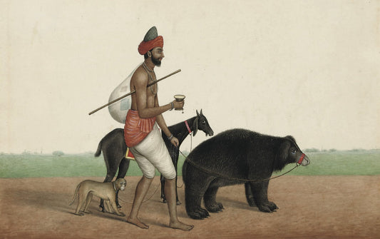 A travelling juggler with his dancing bear, monkey and goat - Shaikh Muhammad Amir of Karraya