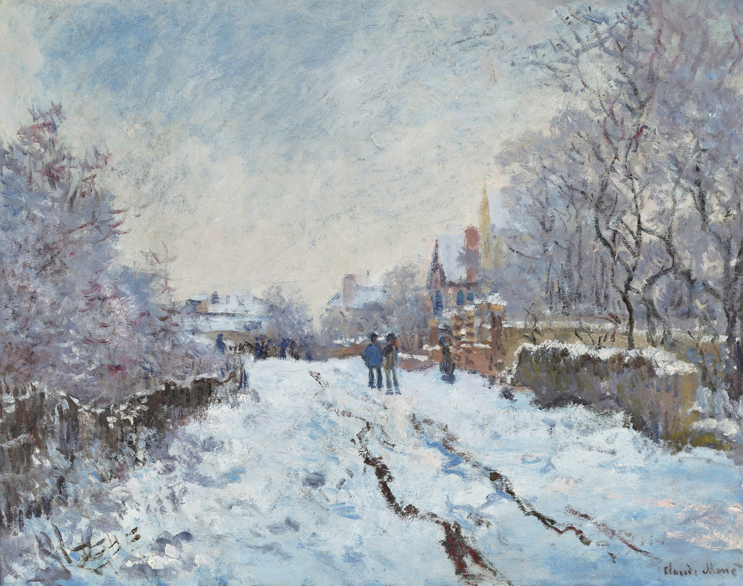 Escena de nieve en Argenteuil - Claude Monet