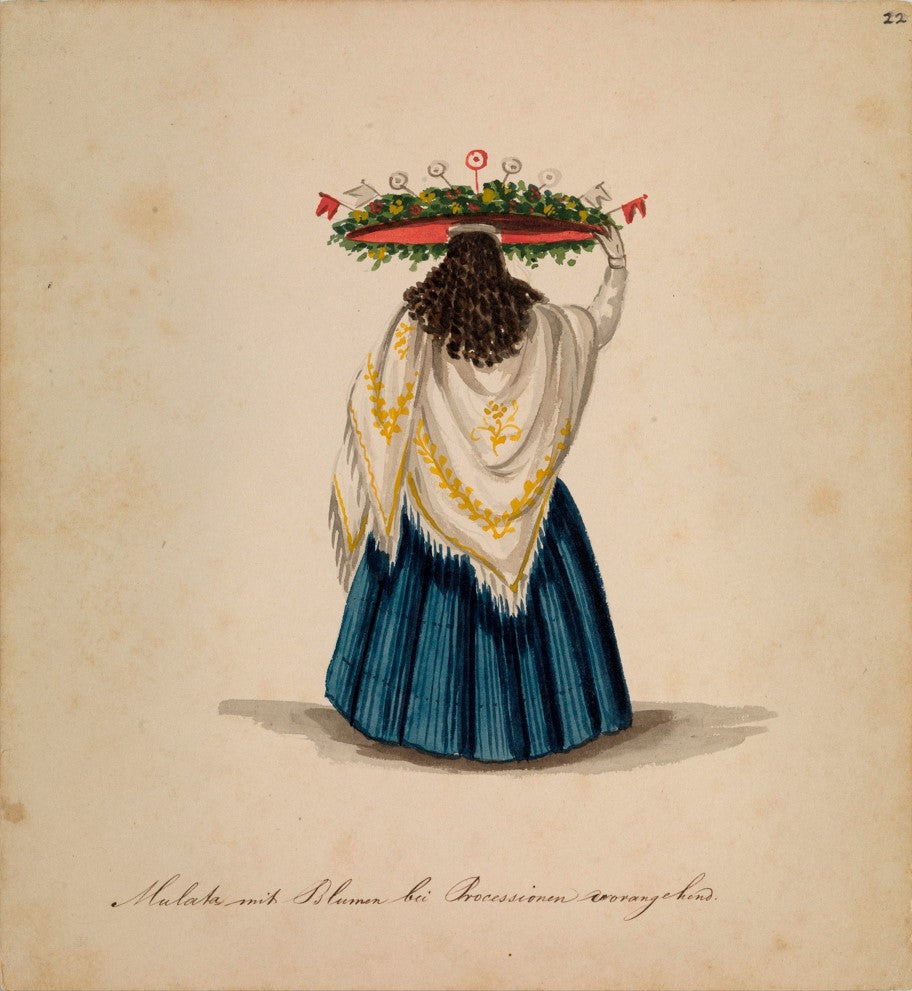 Mulata con flores para procesión - Pancho Fierro